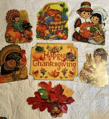 Vintage Thanksgiving Die Cuts Lot Of 7 • $14