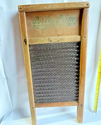 Antique Washboard 18  Polly Prim Simmons Hardware Co. Two-Sided Wood And Metal • $28.25