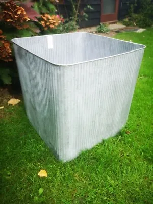 XL Square Lightweight Metal Planter Pot Tub Garden Or Home • £44.50