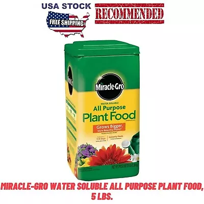 Miracle-Gro Water Soluble All Purpose Plant Food 5 Lbs For All Flower Vegetable • $11.29