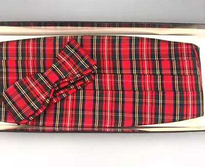 Vintage Cummerbund Christmas Plaid Tartan Pleated With Bow Tie Graham And Gunn • $27.99