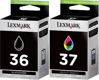 Genuine Lexmark 36 & 37 Black And Colour Ink Cartridge Set • £22.99