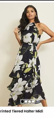 £15 • Buy Lipsy Haltered Floral Midi Dress *this Season* Size 12 BNWT RRP£89