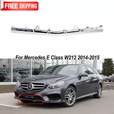 Midle Chrome Front Bumper Lip Moulding Trim For Mercedes E Class W212 2014-2015 • $27.99