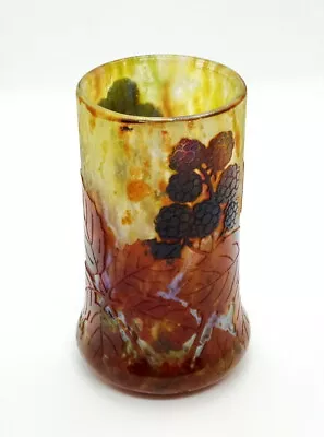 Daum Nancy France Art Nouveau Skinny Vase Blackberry Um 1900 • £1665.69