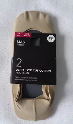Marks & Spencer Ultra Low Cut Cotton Footsies Size UK 6-8 EUR 39.5-42 New • £4