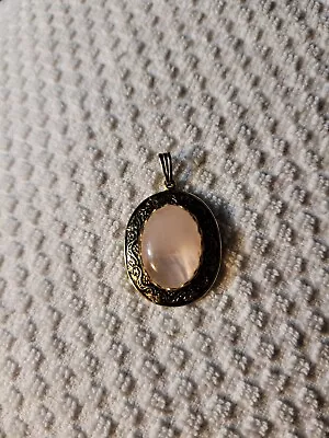 Vintage Sterling Silver Mother Of Pearl Pendant With Marcasite • $25