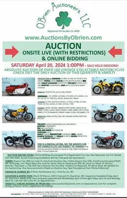 Auction Flyer April 20 Harley Davidson Sportster Rapido Sprint SS175 Aermacchi • $0.99