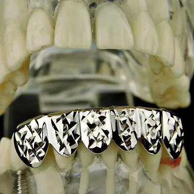 Best Grillz Six Bottom Row Teeth Silver Tone Cuts Pre-Made Hip Hop Mouth Grills • $15.95