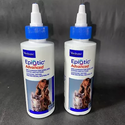 2 Pack Virbac Epi-Optic Advanced Ear Cleanser For Dogs And Cats 4 Oz Exp 11/23 • $12.99