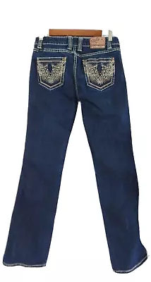 Cowgirl Up Women’s Dark Wash Jeans With Embroidered Detail Size 4 W28/L34  • $20