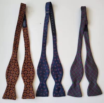 3 Lot Of Silk Bow Tie  Men's Ties Paul Stuart Ted Baker Bert Pulitzer  • $50