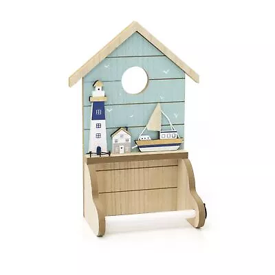 £11.99 • Buy Wall Mounted Wooden Nautical Bathroom Toilet Roll Holder Nautical Bathroom Decor