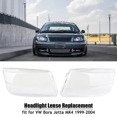 Pair Clear Headlight Lampshade Lens Cover Lense For VW Bora Jetta MK4 1999-2004 • $30.99