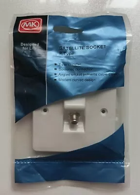 MK Satellite Socket F Type White BNIP Easy Install K325RPWHI Logic Plus  • £5.99