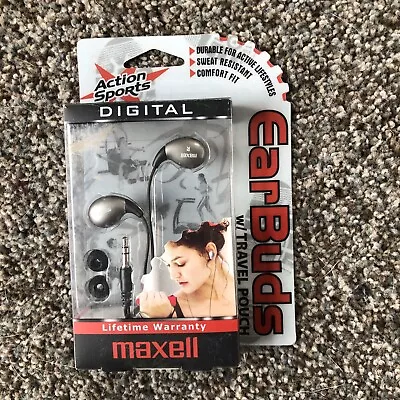 Ear Buds Maxell Action Sports Digital  3.5 Mm Plug - New • $8.09