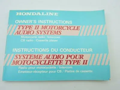 Hondaline Motorcycle Radio CB Cassette Intercom Instructions Gold Wing 6765rs • $9.99