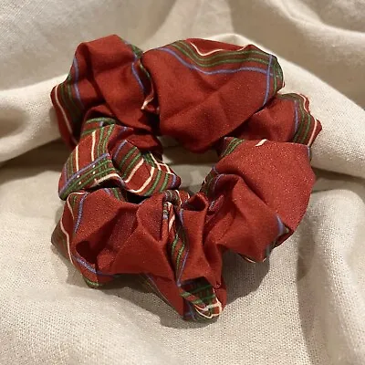 Red Large Tartan Print Scrunchie Hair Tie Band Accessories Long Hair Women Girls • £4