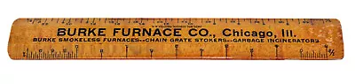 Vintage 6 Inch Wooden Multiscale Advertising Ruler - Burke Furnace Circa 1940's • $19