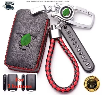 $19.99 • Buy For Mazda 3 CX3 CX5 CX30 Car Key Case Cover Remote Geniue Leather 3 Btns