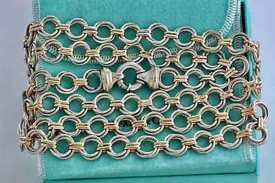 £1356.26 • Buy Tiffany & Co. 18K Gold & Silver Interlocking Circle Links 34  Necklace