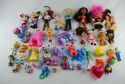 Mixed Toy Lot Dolls Trolls Ponies Princess Animals Disney Minnie Mouse Random • $24.95