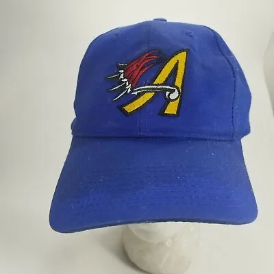 Vintage Baseball A Logo Trucker Hat Retro Mesh Snap Back Ball Cap Blue Feathers • $17.99