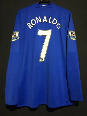 Ronaldo 7 Jersey Manchester United Blue Long Sleeve Soccer Jersey Men's 2XL • $73.15