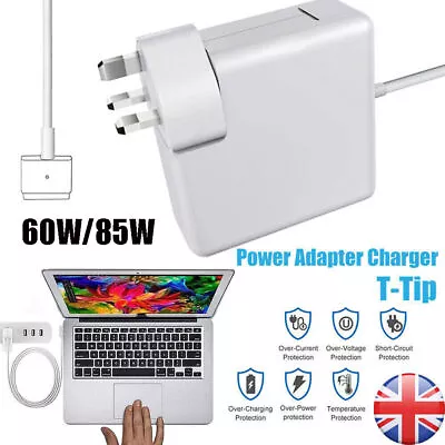 85W 60W AC Power Adapter Charger Magsafe1 & 2 For MacBook Air Or Pro T-Tip UK • £14.99