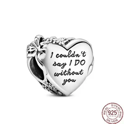 Genuine S925 Heart 'I Couldn't Say I Do Without You' Bridesmaid Charm Gift  • £12.59