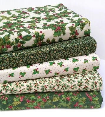 Christmas Fabric 100% Cotton Fat Quarter Bundles & 10  Squares Material New • £3.99