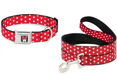 Buckle Down Seatbelt Dog Collar Or Leash Minnie Mouse Polka Dot Disney Made USA • $22.95