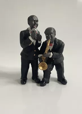African American 2 Jazz Musician Singers Black Figurine • £29.99