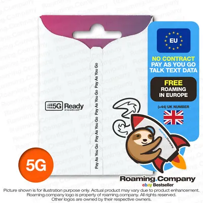 🚀 EUROPE Travel SIM 5G DATA TALK TEXT PAYG Hotspot Roaming EU Area No Contract • $9.97