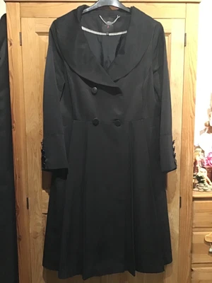 £30 • Buy Jasper Conran Black Fit Flare Swing Coat - Size 16