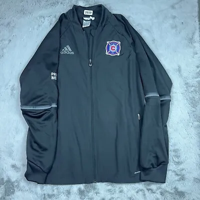 Adidas Jacket Men's Large Black Chicago Fire Windbreaker Full Zip • $39.99