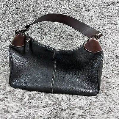 Vintage Dooney Bourke Pebbled Leather Shoulder Handbag Black Medium Purse • $34.20