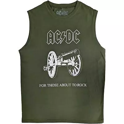 Ac/Dc About To Rock Vest Official Tee T-Shirt Mens • £15.99