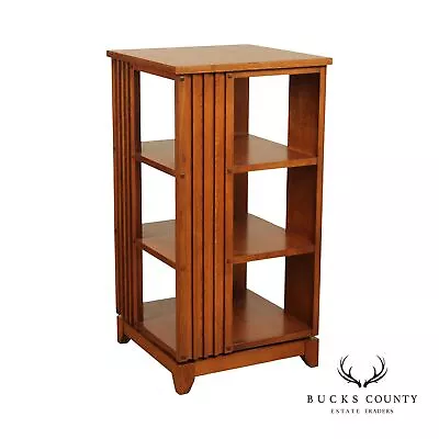 Mission Style Oak Revolving Three Tier Bookcase • $1195