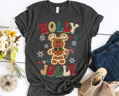 $19.99 • Buy Mickey Gingerbread Holly Jolly Disney X-mas Holiday T-shirt Sweatshirt Hoodie
