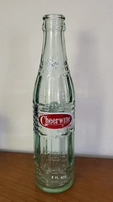 $45 • Buy VINTAGE CHEERWINE 8 OZ BOTTLE - 1970s GREEN TINT SODA POP - SHARP!