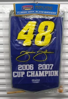 Jimmie Johnson Mounted Memories 2006-2007 Nascar Champion Wool  Blend Banner • $35