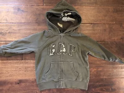 Baby Gap Army Green Zip Hoodie Size 4 With Camo Gap Jacket Used • $8.99