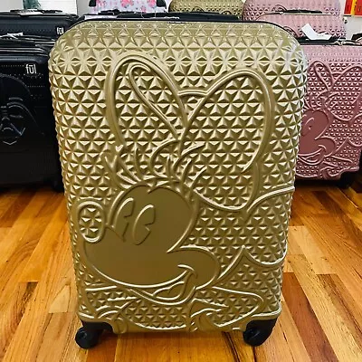 Disney Minnie Mouse Gold Spinner FUL Suitcase Textured Hard Luggage 25  LL • $121.92