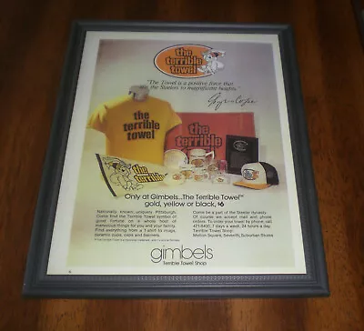 Steelers Myron Cope Framed Terrible Towel Ad Print • $11