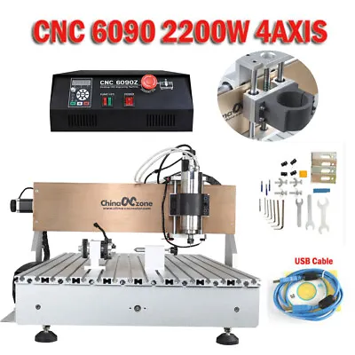 4-axis CNC 6090 Router Milling Engraving Machine 2200W USB DIY Cutting Machine • $3899