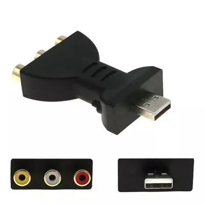 USB 2.0 Male To 3 RCA Female Video Audio Adapter AV Component Converter 3RCA • $2.99