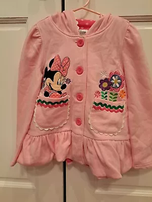 Disney Store Girls Hoodie Minnie With Mouse Ears In Hood NWOT Size 5-6 • $28