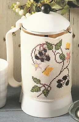 Blackberry Bramble Fruit Cafetiere Cover Cross Stitch Chart  DMC Anchor Madeira • £1.49