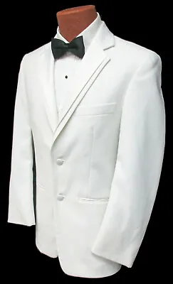 Men's Perry Ellis Virgo White Tuxedo Jacket With Satin Notch Lapels 36S • $50